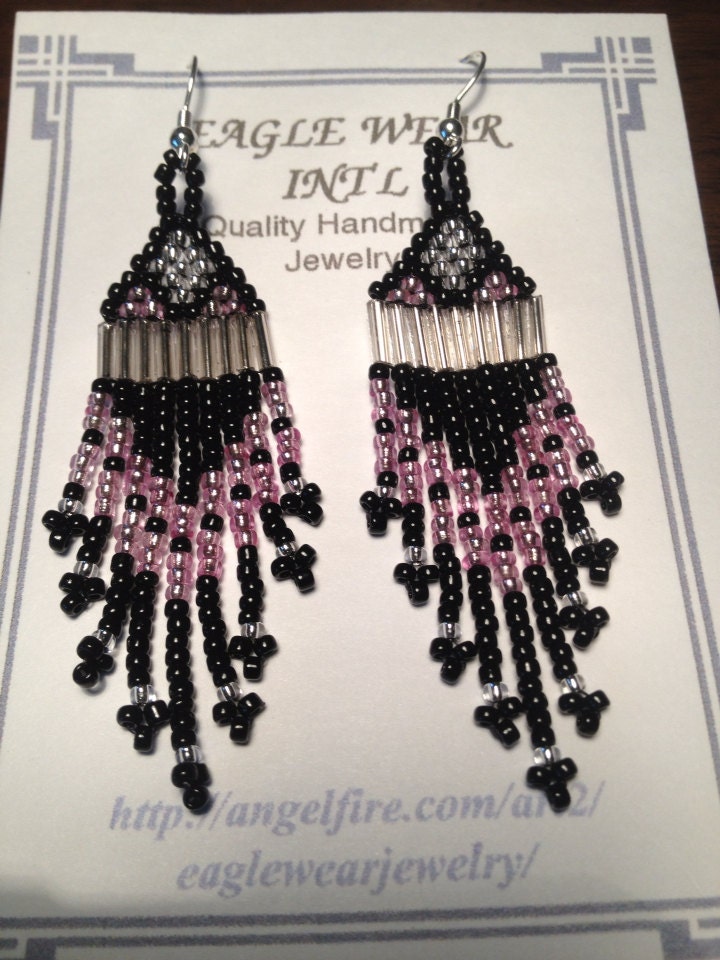 Pink Beaded Earrings
