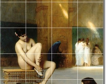 S-M-L-XL Custom Ceramic Nudes Painting Tile Mural. Femme Nue By Jean Gerome