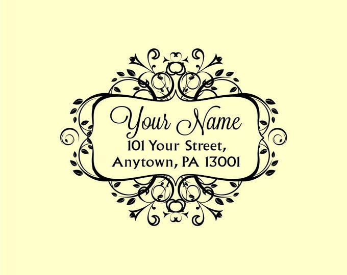 Custom Made Wedding Address Rubber Stamp Personalized Name R107 option to purchase digital file only