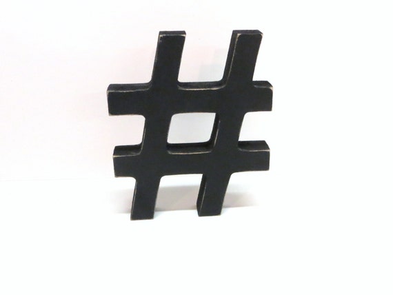 Wood Hashtag Sign 5 Inch Shelf Sitter Style Painted