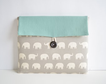 Laptop Cover Clutch, Laptop Case for 11" or 13 inch MacBooks, Custom Laptop Sleeve - Elephants