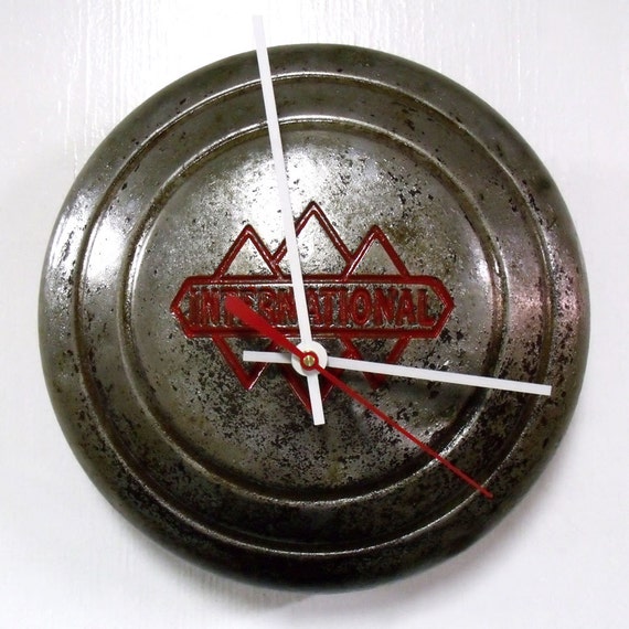 IH Truck Wall Clock International Harvester Hubcap by StarlingInk