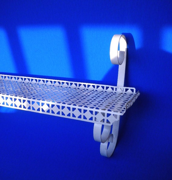 Vintage White Metal Wall Shelf by BeppieandEido on Etsy