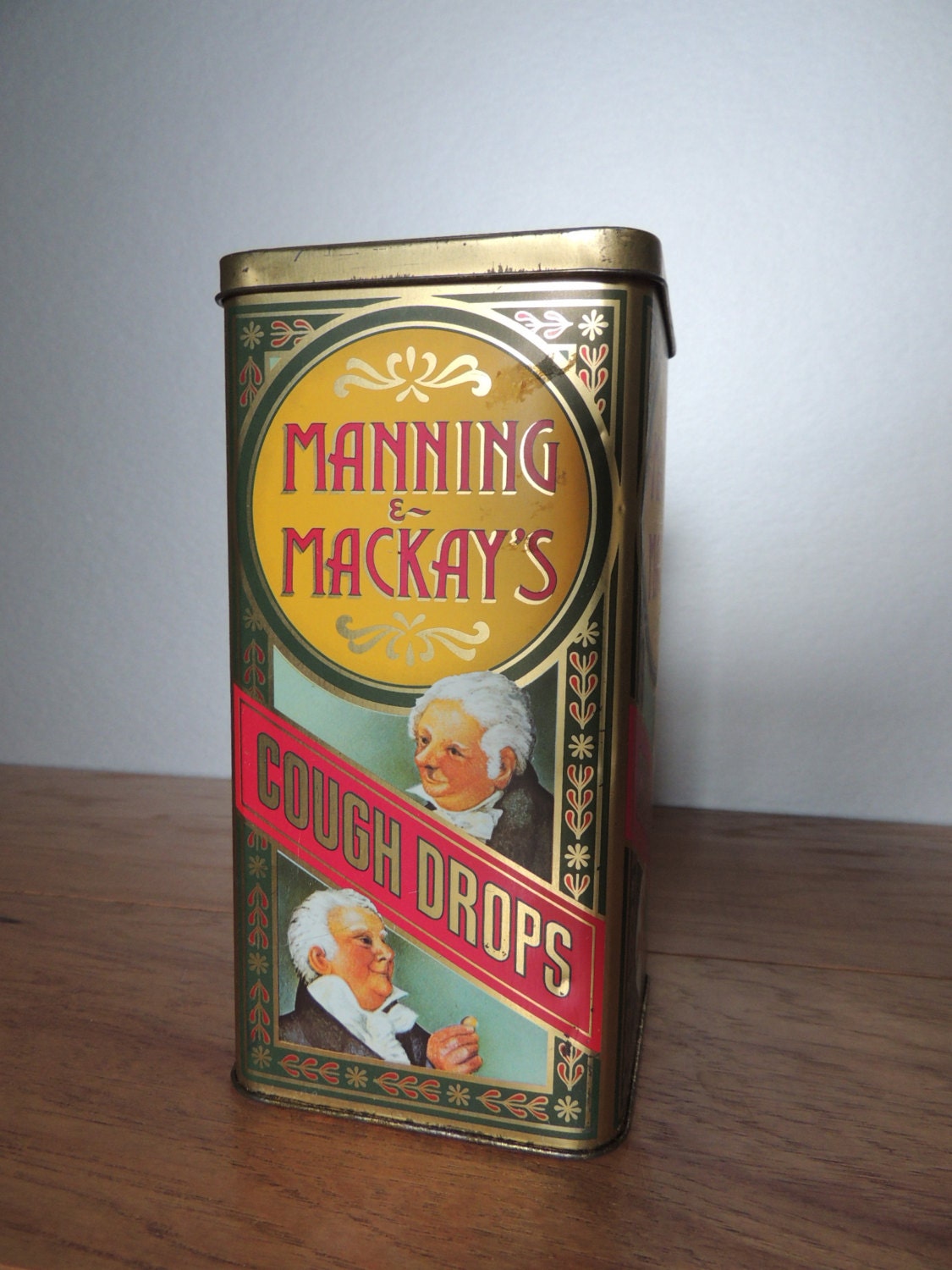 Manning and Mackay's Cough Drops Collectible Tin Box.