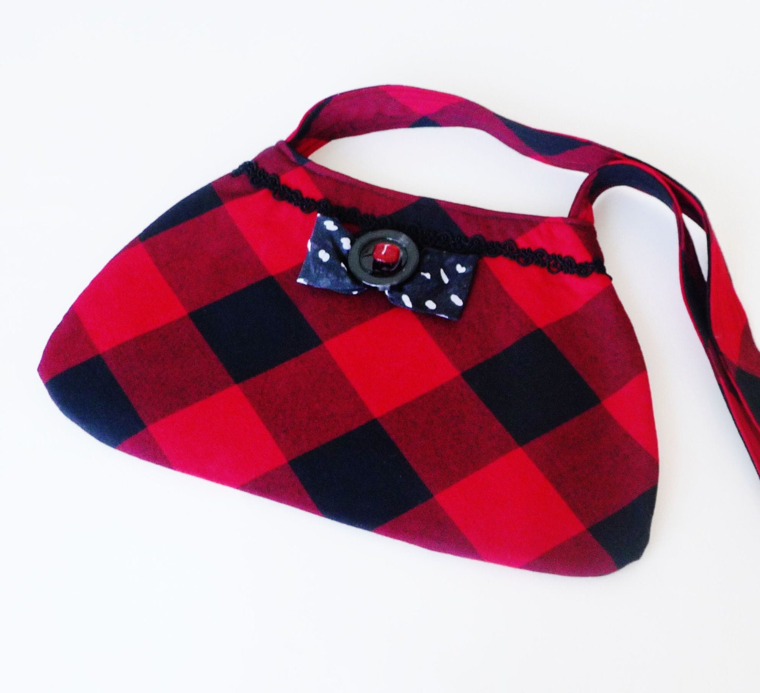 red buffalo check purse