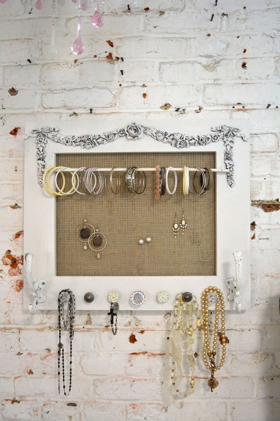 Painted Cottage Chic Shabby Farmhouse Jewelry Organizer