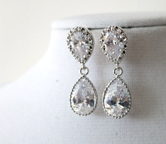 Darcy Cubic Zirconia Teardrop Earrings Gifts for her