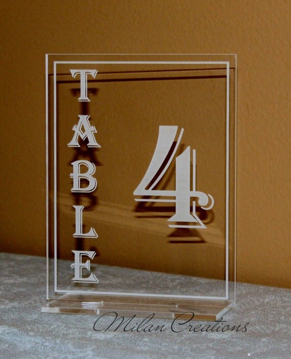 Acrylic Engraved Table Numbers for Wedding Reception 199