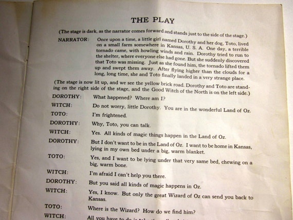 the wizard of oz script play free non musical