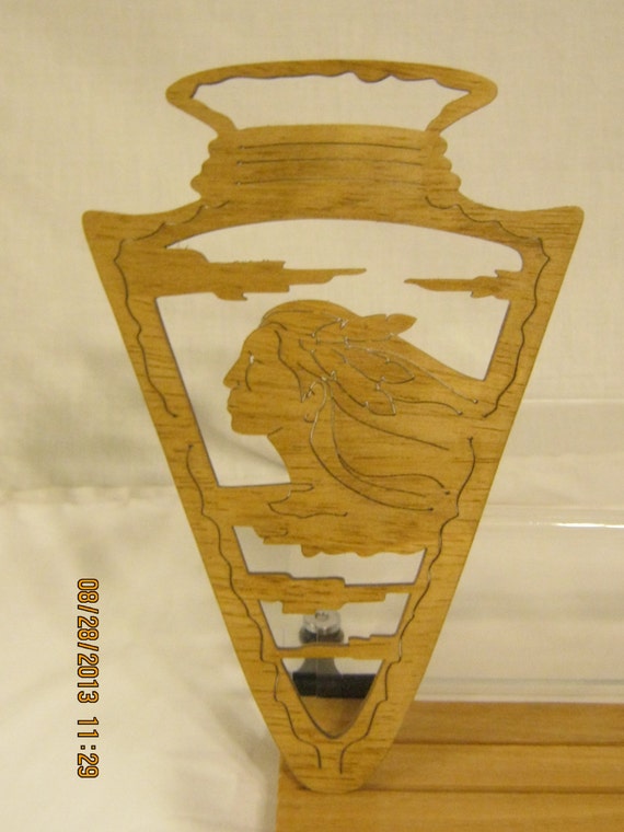 Items similar to ARROWHEAD MALE INDIAN Scroll Saw Plaque on Etsy