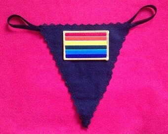 Womens RAINBOW FLAG G-String Thong Lingerie Panty Underwear