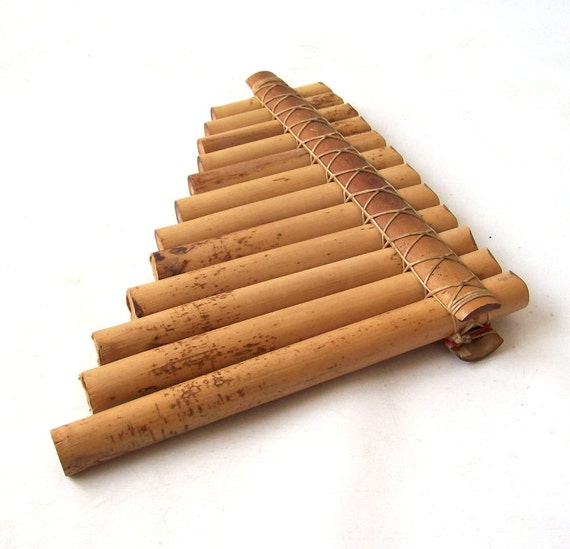 vintage pan flute bamboo wood musical instrument bohemiam boho