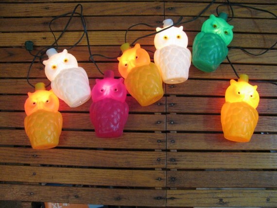 Vintage Owl String Lights Patio Camper Trailer Deck Outdoor
