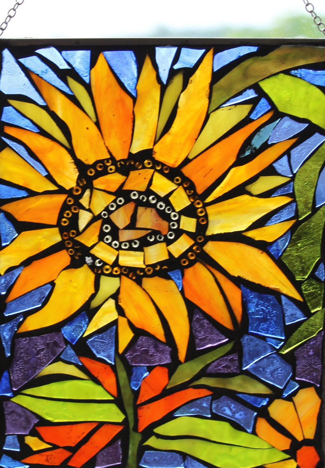 Sun Flower Mosaic WALL Art Panel WINDOW Panel SUNCATCHER