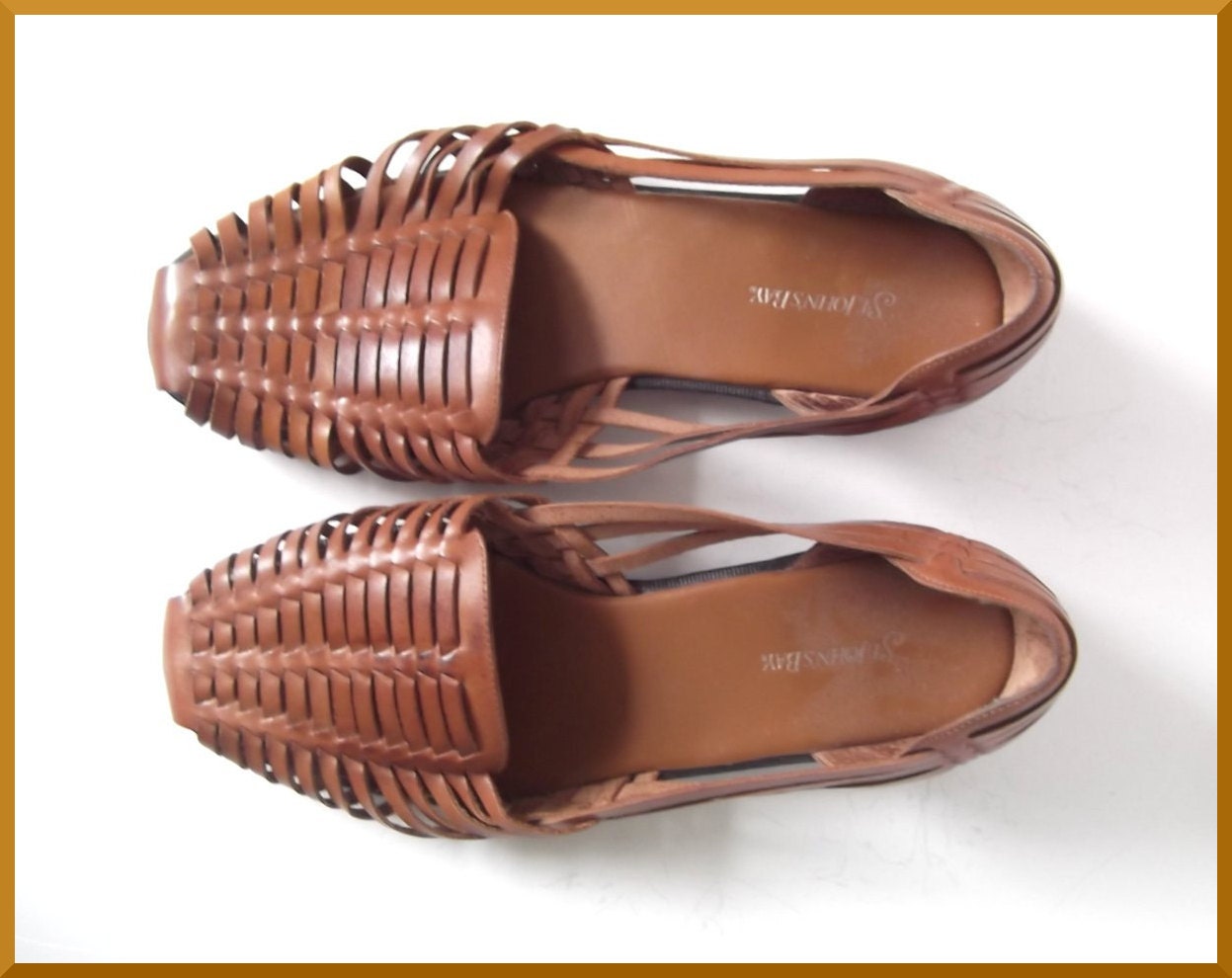 Vintage Leather Closed Toe Huarache Sandals. Women's Sz.