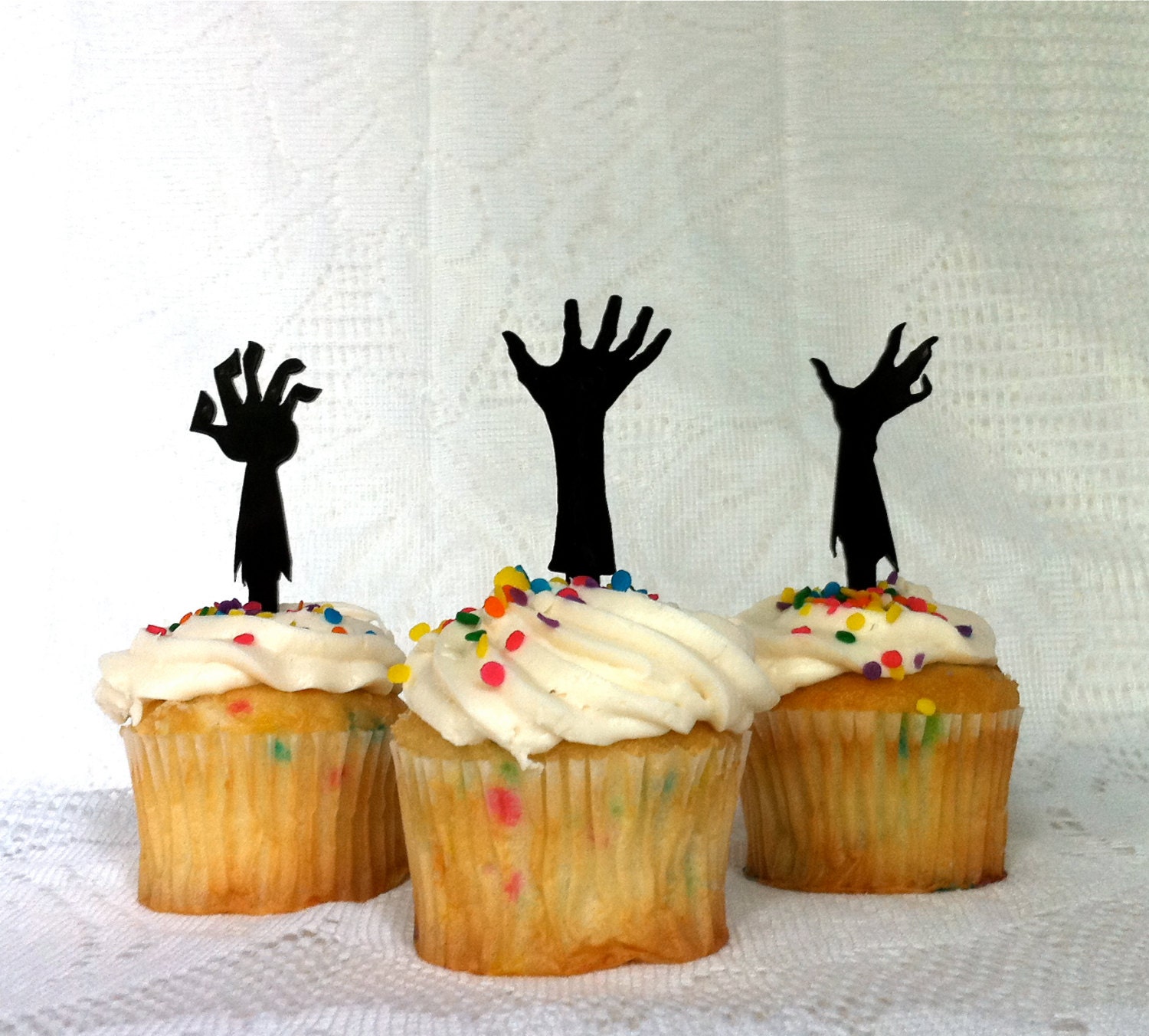 Zombie Apocalypse Cupcake Toppers Set of 3 by CreativeButterflyXOX