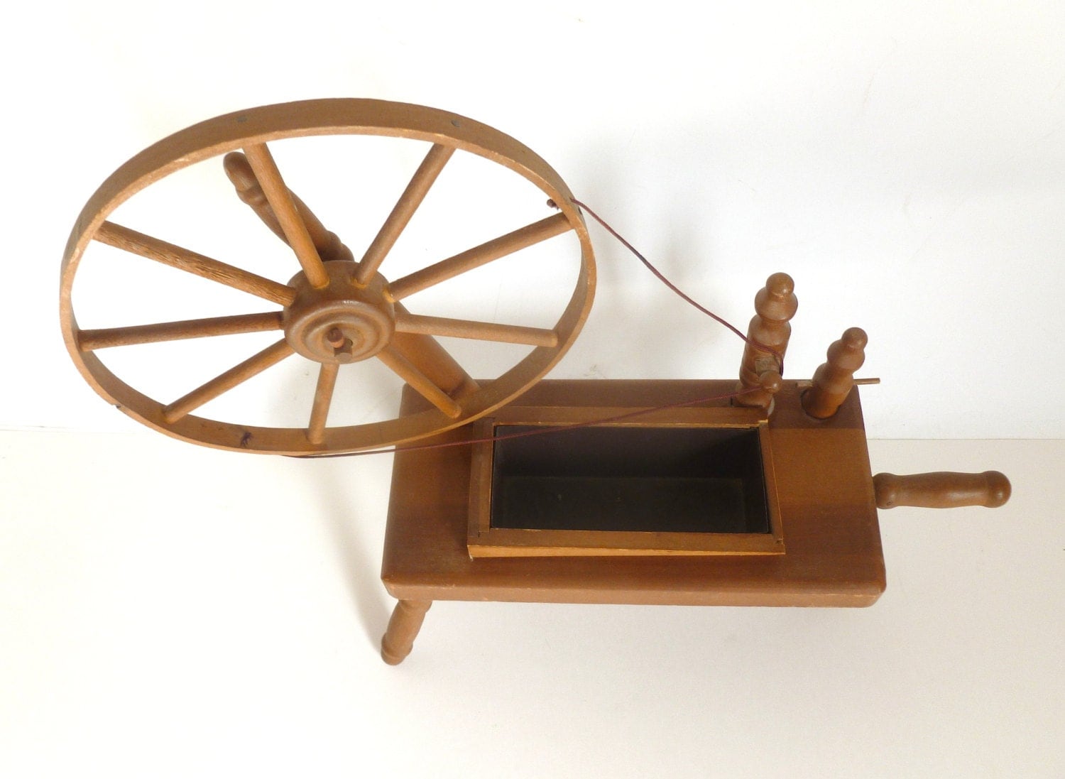 Vintage 1960's Ucagen Japan Wooden Spinning Wheel by JoeBlake