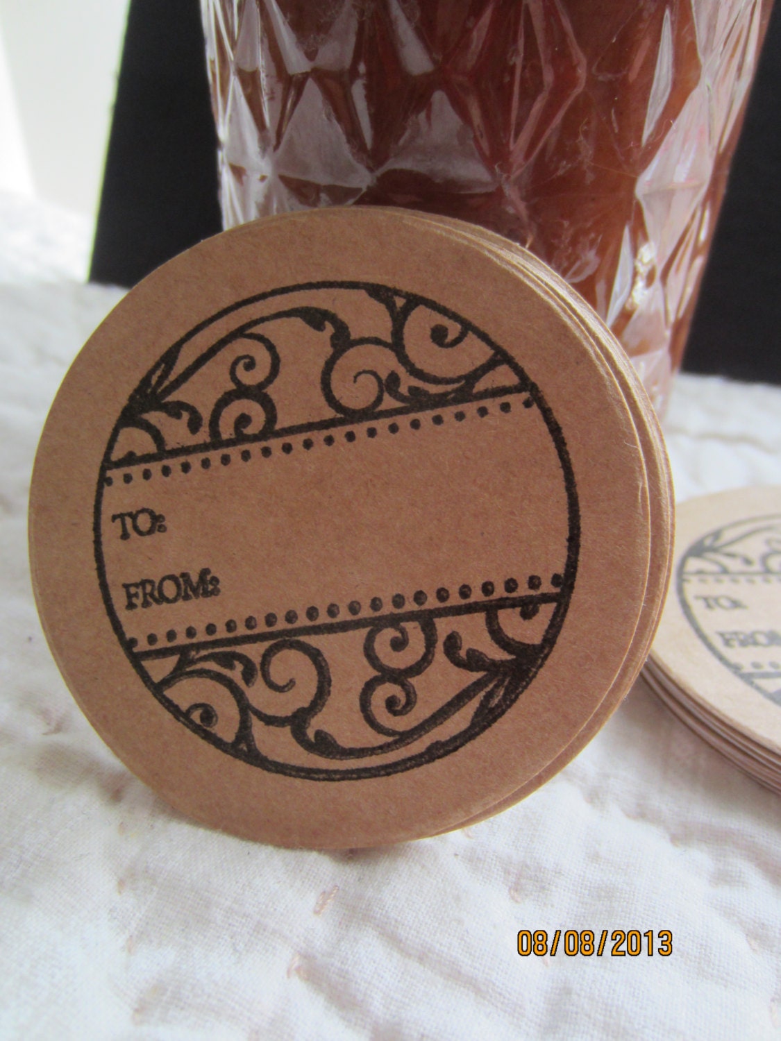 ToFrom Mason Jar StickersCanning Jar LabelsCircle Kraft