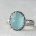 Aqua Blue Chalcedony Cocktail Ring in Sterling Silver