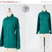 70s button up medium large / 1970s unisex green shirt : Luck of the Irish