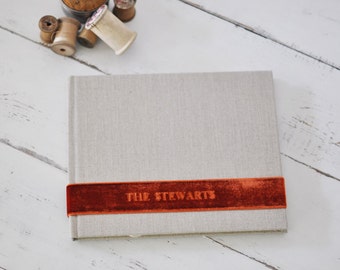 Custom Wedding Album, a meaningful Keepsake Photo Album - Velvet Sash design by ClaireMagnolia
