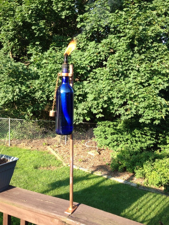 Outdoor Copper Wine Bottle Tiki Torch Kit