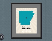 ... Housewarming Gift Arkansas Home Decor Wall Decor State Map Little Rock