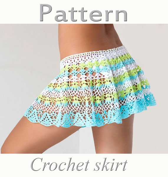 Crochet beach skirt PATTERN PDF crochet cover up by katrinshine