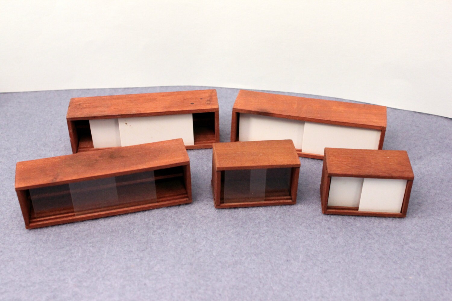 Modern Midcentury Dollhouse Furniture Teak Half Scale