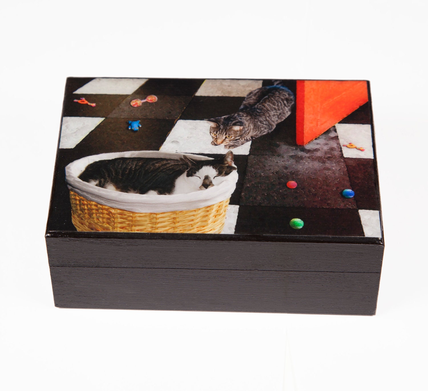 Keepsake Box Wooden Cat Art Memory Box Pet Memorial