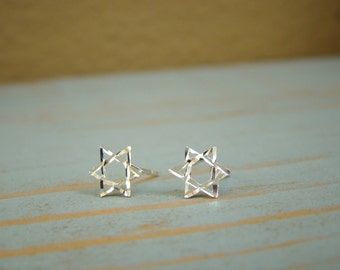 Star of David Earrings, Bat Mitzvah Gift Star of David Earring Studs, Sterling Silver, Jewish Jewelry