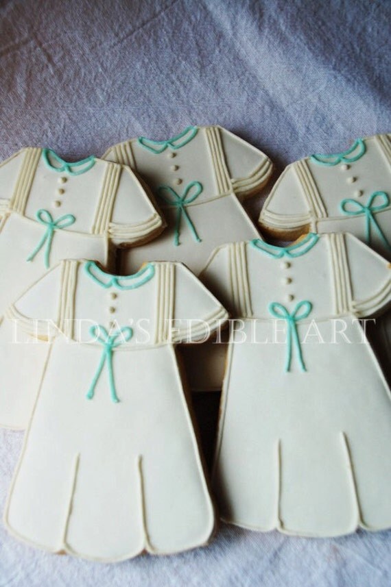 Boys' Christening Gown Cookies 1 Dozen 12