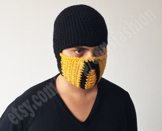 Scorpion Mortal Kombat FREE SHIPPING Costume Mask Crochet