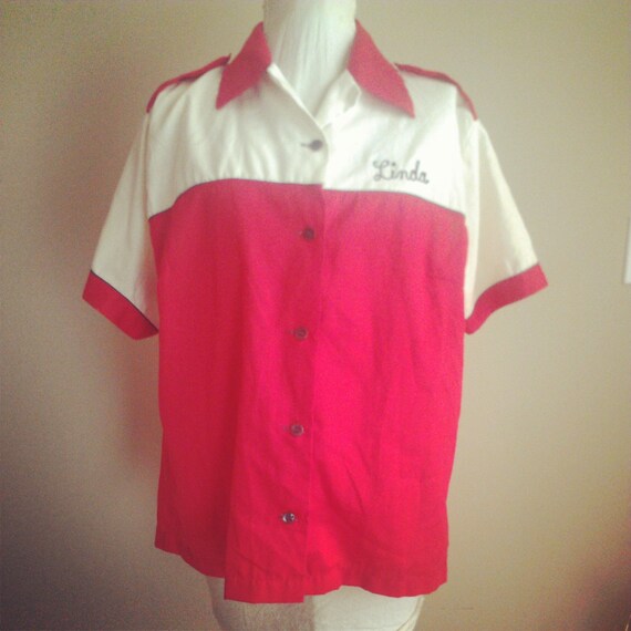 Vintage Retro Rockabilly Red and White Bowling by awfulwaffles