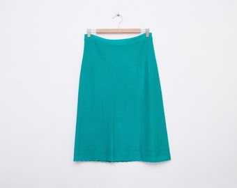 Skirt midi knit aqua green NOS Vintage size S/M