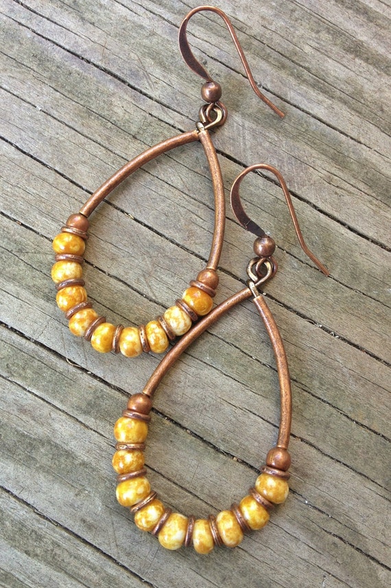 mustard yellow hoop earrings