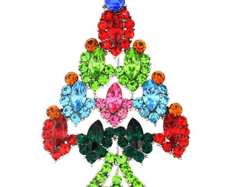 Multicolor Christmas Tree Pin Christmas Pin Brooch 1003442