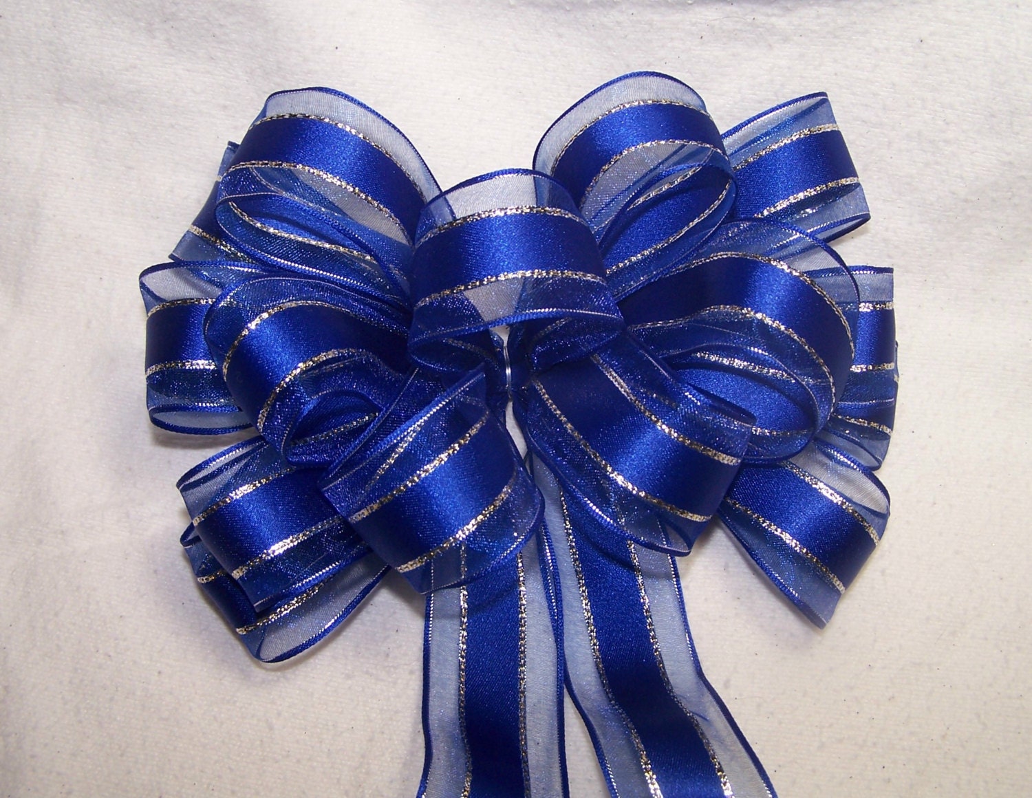 royal blue silver bow handmade wreath holiday christmas royal blue silver bow handmade wreath holiday christmas