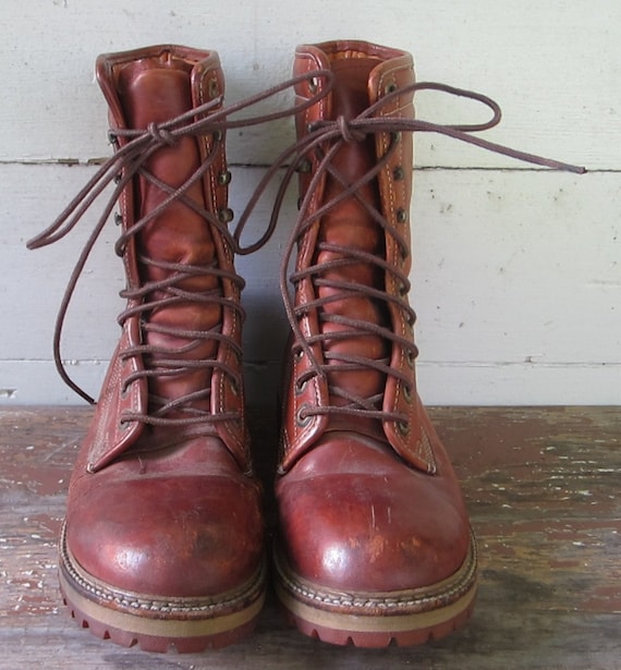 Leather Boots. Worn Loved. Made IN USA. Work boots. by MISSIONMOD