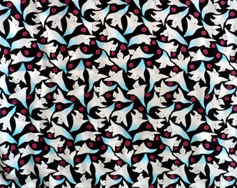 Halloween Fabric by the Yard - Ghosts and Goblins on Black Background - 1 yard - More Available