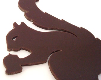Squirrel Ornament Woodland Autumn Brown Hand Cut Acrylic