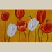 ORIGINAL Oil Painting Looking Forward 23 x 36 Palette Knife Colorful Flowers Textured Tulips Orange Red White Yellow Modern ART by Marchella
