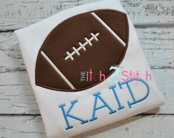 Football Applique Design Sizes 4x4, 5x7 and 6x10 For Machine Embroidery, Shown with our "Remington" Font NOT Included INSTANT DOWNLOAD