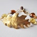 Oak Leaf Bracelet - Honey Golden Yellow - Warm Brown - Nature inspired - woodland forest - Autumn jewelry - November Birthstone