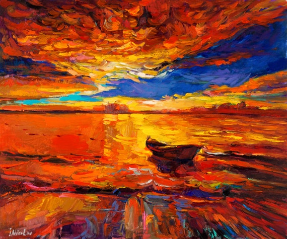 Original Oil-Warmth 23in x 20in Landscape Painting Original