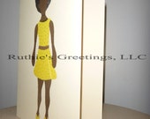RESERVED for LI'ZA W African American, Afro (Yellow and Black) Card