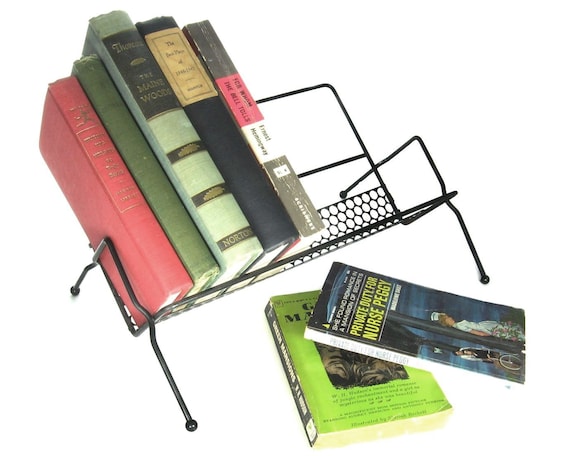 Mid Century Book Rack / Cookbook Holder / Table Top Book Shelf