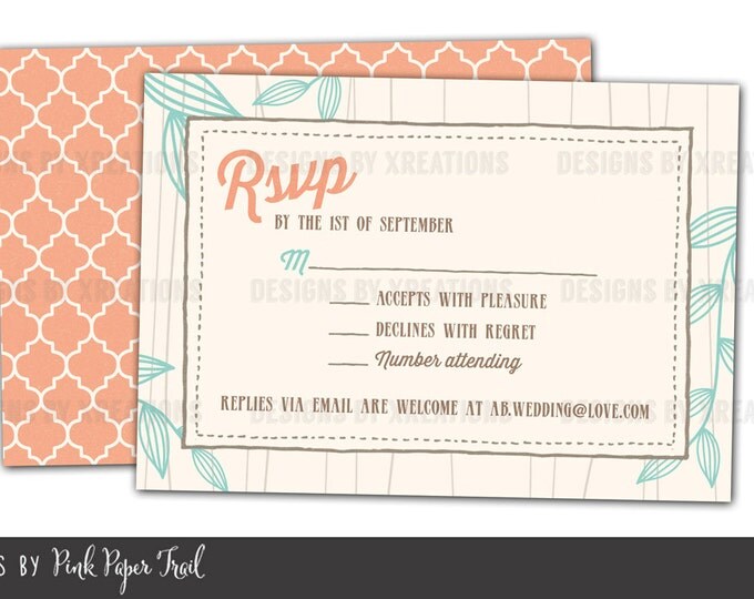 Rustic Vintage Spring Wedding Invitation - Printable - DIY