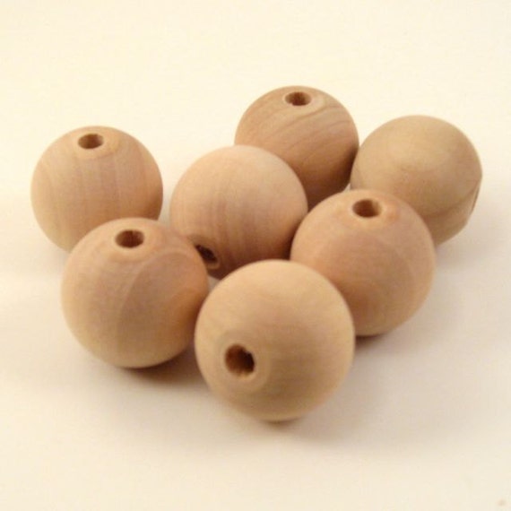 25 Round Wooden Beads 1 or 25mm Wood Beads