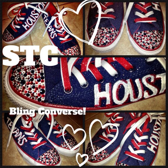 Items similar to Custom made Houston Texans Converse from STC bling shoes toddler youth kids on Etsy